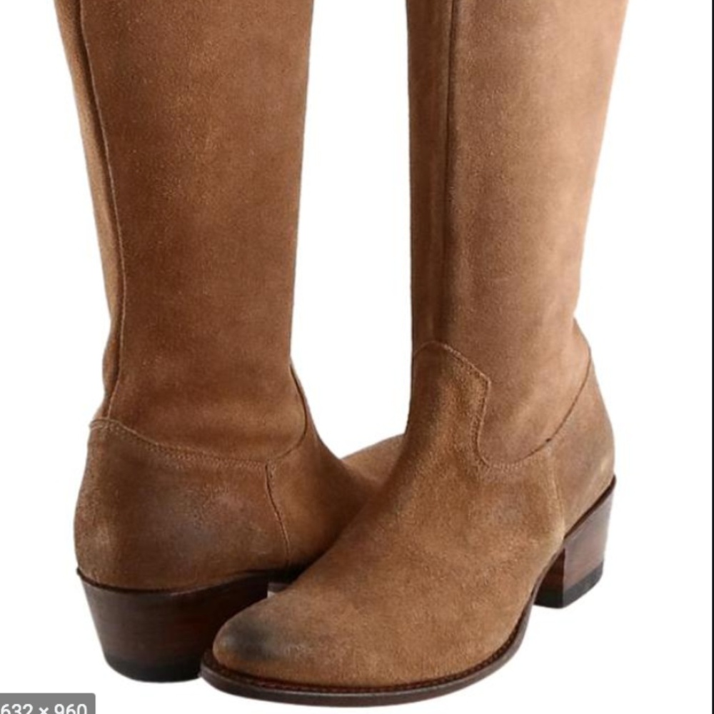 SENDRA Camel Brown Oiled Suede Tall Boots